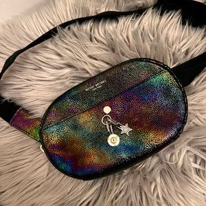 Henri Bendel Belt Bag Oilslick West 57th Petrol Leather Cross Body Bag ✨